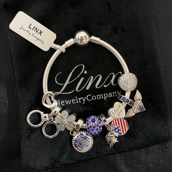 Linx Snake Chain Bracelet with Police Officer Themed Charms - Picture 3 of 6